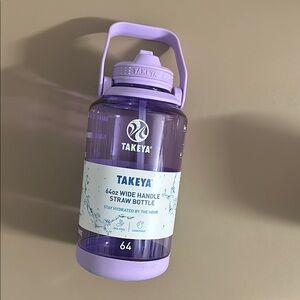Takeya Purple Wide Handle Straw Bottle